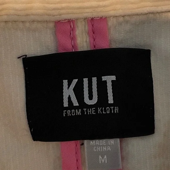 Kut From The Kloth Cream Corduroy Button Up Jacket Women Size M layering piece - Picture 5 of 7